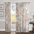Laural Home Blushing Florals 84 Inch Sheer Curtain Panel