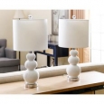 Abbyson Camden Gourd White Table Lamp (Set of 2)