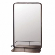 Bronze Metal Mirror with Shelf