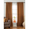 Brown Ring Top Matka Raw Silk Curtain / Drape / Panel - Piece