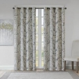 Madison Park Racine Grey Cotton Printed Paisley Curtain Panel