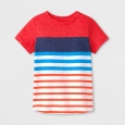Infant Toddler Boys' Short Sleeve Stripe Raglan Tee - Blue Burst 6