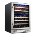 Kalamera 24'' 46-bottle Wine Cooler Refrigerator Built-in Dual Zone, Stainless Steel Door & Handle