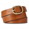 Merona Women's Solid Belt with Gold Buckle - Brown XXL