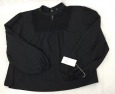 A Day Women's Long Sleeve Plus Size Lace Detail Blouse, Black, X (14)