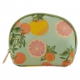 Contents Citrus Floral Round Top Cosmetic Bag, Multi-Colored