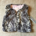 Cat & Jack Girls Vest Size Xs 4/5 Dusty Gray Faux Fur Fall Polyester Cotton