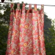 Handmade Bird Coral Curtain Panel 110x210 (India)