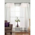 White Rod Pocket w/ attached Beaded Valance Sheer Tissue Curtain-84