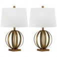 Safavieh Lighting 24.5-inch Euginia Sphere Gold Table Lamp (Set of 2)