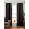 Black Tab Top Matka Raw Silk Curtain / Drape / Panel - Piece