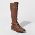 Women's Magda Lace-up Tall Boots - Mossimo Supply Co. Brown 9