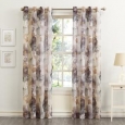 No. 918 Andorra Watercolor Floral Print On Textured Sheer Curtain Panel