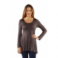 24/7 Comfort Women's Long Sleeve Crew Neck Tunic Top