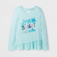 Girls' Long Sleeve Look On The Bright Side Graphic T-Shirt - Cat & Jack Aqua M,