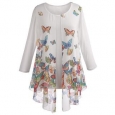 Women's Tunic Top - Sheer Flyaway Butterfly Blouse