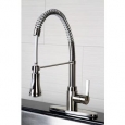 Continental Modern Spiral Satin Nickel Kitchen Faucet