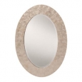 White Mother of Pearl Finished Frame Decorative Beveled Wall Mirror