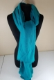 Womens Solid Teal Blanket Scarf Wrap Shawl Cover Up Frayed Edge Peacock Blue