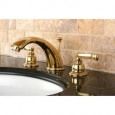 French Handle Polished Brass Widespread Bathroom Faucet