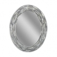 Headwest Reeded Charcoal Tiles Oval Wall Mirror