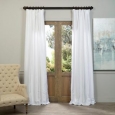 Exclusive Fabrics Ice White Vintage Faux Textured Dupioni Silk Curtain Panel