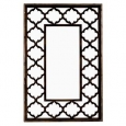 Multicolor Wood Lattice Quatrefoil Mirror