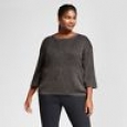 Women's Plus Size 3/4 Sleeve Shine Pullover - Ava & Viv Gold 3x