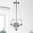 Luna Chrome Clear Glass 4-light Globe Chandelier