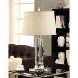 Crystal Column Table Lamp with Grey Shade