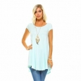 Isaac Liev Women's Flowy V-Neck Short Sleeve Tunic Top