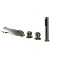 Kokols Brushed Nickel Waterfall Roman Bath Tub Faucet Filler and Hand Shower