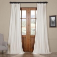 Exclusive Fabrics Signature Off White Velvet Blackout Curtain Panel