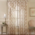 Waterlily Floral Sheer Curtain Panel and Valance Set
