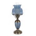 Hurricane Style 1-light Antique Brass Blue Table Lamp (As Is Item)