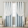 4-piece Sheer Blackout Grommet Top Curtain Panels