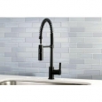 Black Modern Spiral Pulldown Kitchen Faucet