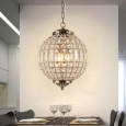 Gaskara 3-light 9-inch Crystal Antique Gold Globe Pendant