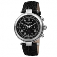 Akribos XXIV Men's Swiss Quartz Multifunction Tachymeter Leather Silver-Tone Strap Watch