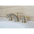Victorian Satin Nickel/ Polished Brass Widespread Bathroom Faucet