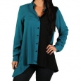 Zac & Rachel Misses Shark Bottom Color-Block Blouse