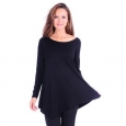 Simply Ravishing Women's Assymetrical Front/Back                          Handkerchief Hem Long Sleeve Tunic Top