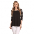 MOA Collection Women's Polka Dot Shoulder Top