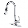 Single Handle Deck Mounted Pull-Down Automatic Sensor Kitchen Faucet - Chrome/Clear