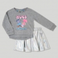 Toddler Girls' Trolls Reversible Sweatshirt And Tutu Set - Heather Gray 4t