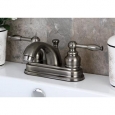 Vintage Nickel Double-handle 4-inch Centerset Bathroom Faucet