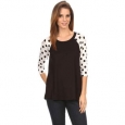 MOA Collection Women's Polka Dot Sleeves Top