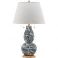 Safavieh Lighting 28.5-inch Color Swirls Blue/ White Shade Glass Table Lamp