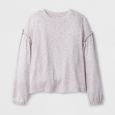 Girls' Sweater Knit Top - art class Ivory M