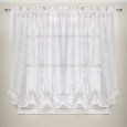 Luxurious Old World Style Adjustable White Lace Balloon Window Shade